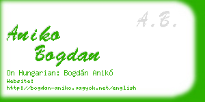 aniko bogdan business card