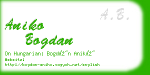 aniko bogdan business card
